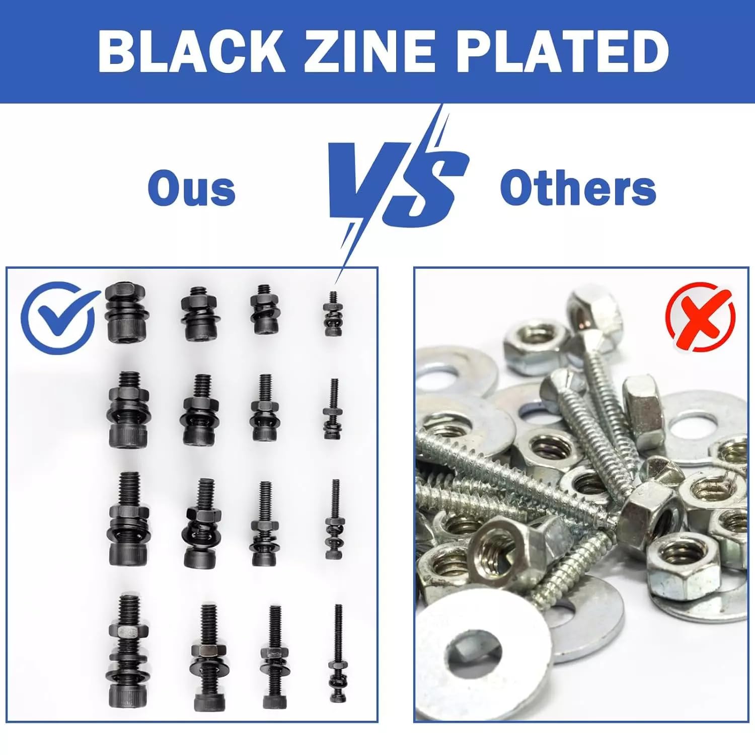 Screw and nut Set,Bolts and Nuts Set kit,nut and Bolt Assortment kit M2/M3/M4/M5 Slotted Pan Head Hex Bolts and Nuts Sets 2000PCS - Image 3