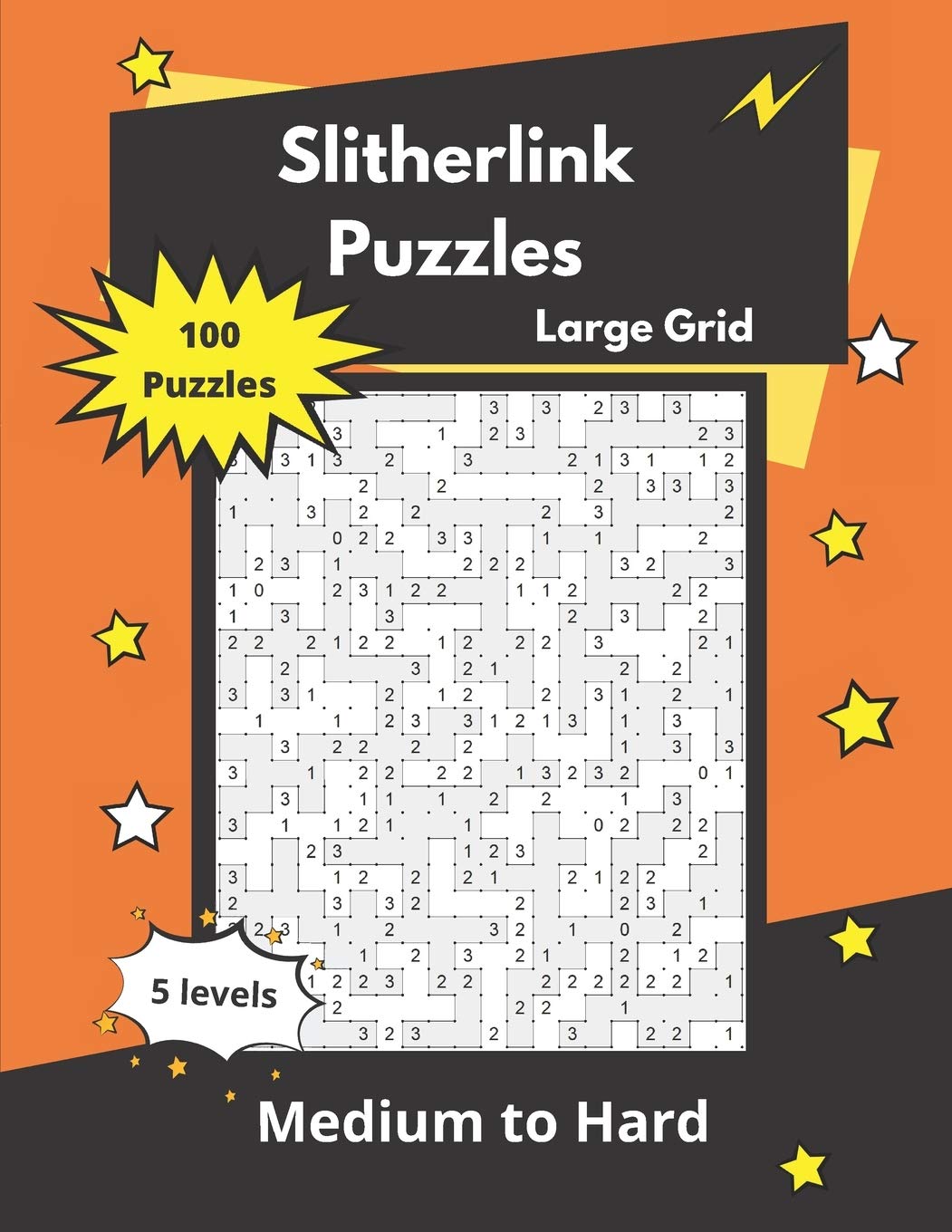 Slitherlink Puzzles Large Grid: Logic Puzzles for adults (medium to hard)