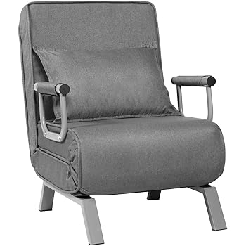 Costway Schlafsessel Klappbar Schlafsofa Sessel Gastebett Klappsessel Sofabett Bettsessel Klappeinzelbett Verstellbare Ruckenlehne Grau Amazon De Kuche Haushalt