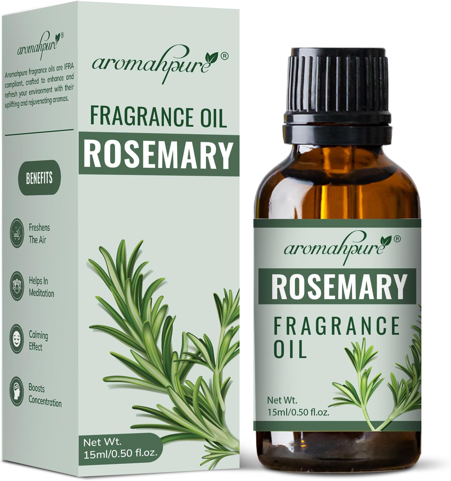 Fragrance Oil | 15 ml | Rosemary Aroma Oil for Home Fragrance | Best for Aromatherapy | Helps in Meditation | Used in Diffusers, Candles, Air Fresheners, Soaps, IFRA Certified