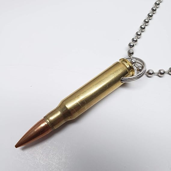 24時間限定 特別価格送料無料lucky Shot Usa 本物の弾丸ペンダント ボールチェーンネックレス イエロ 今月限定 特別大特価