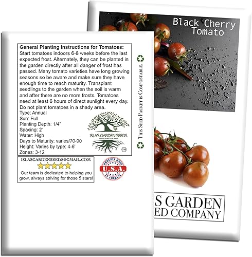Miniatura 7 de Semillas de tomate cereza negra para plantar, más de 25 semillas de reliquia por paquete, semillas de jardín de Isla (semillas de jardín de Isla),