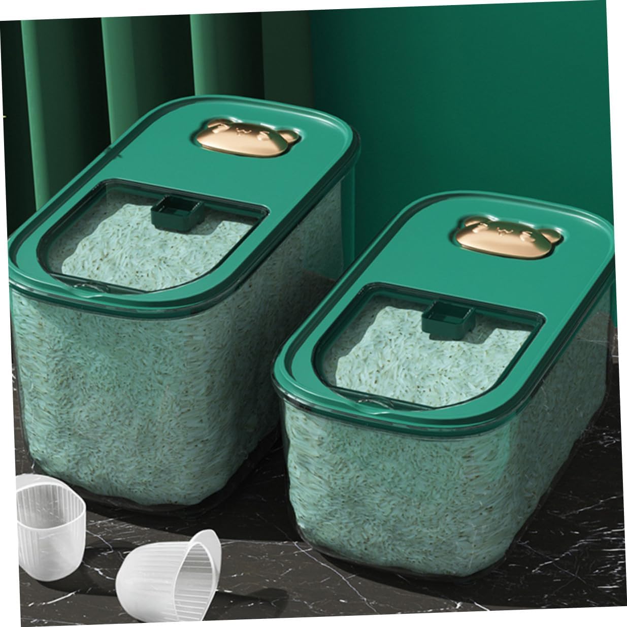 Airtight Plastic Rice Bucket 10lb Sealing Rice Storage Container with Lid Moisture-proof Food Storage Bin for Household Grains and Flour Pantry Organization