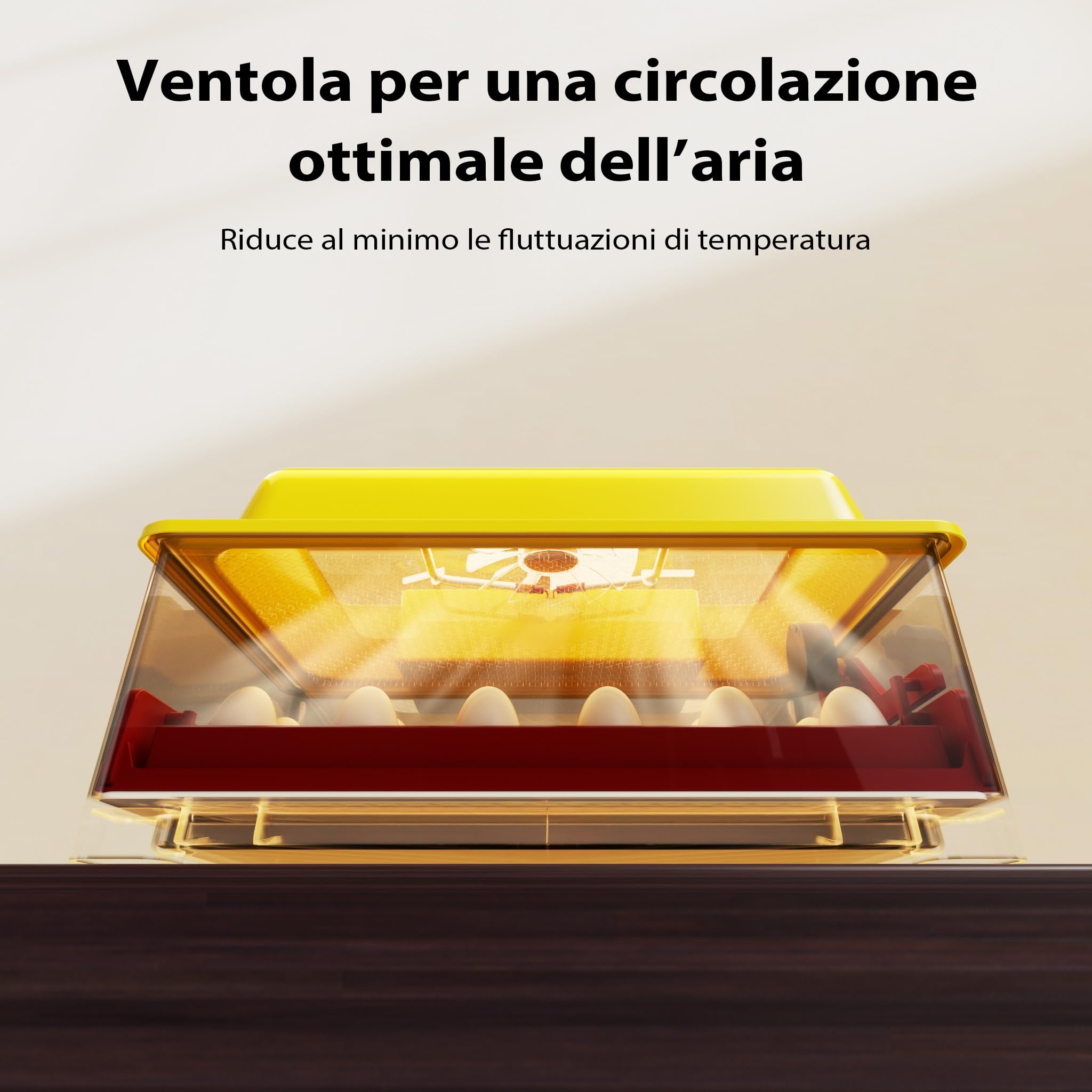 Wiltec Incubatrice automatica per 24 uova, con regolazione temperatura e umidità, Covatrice