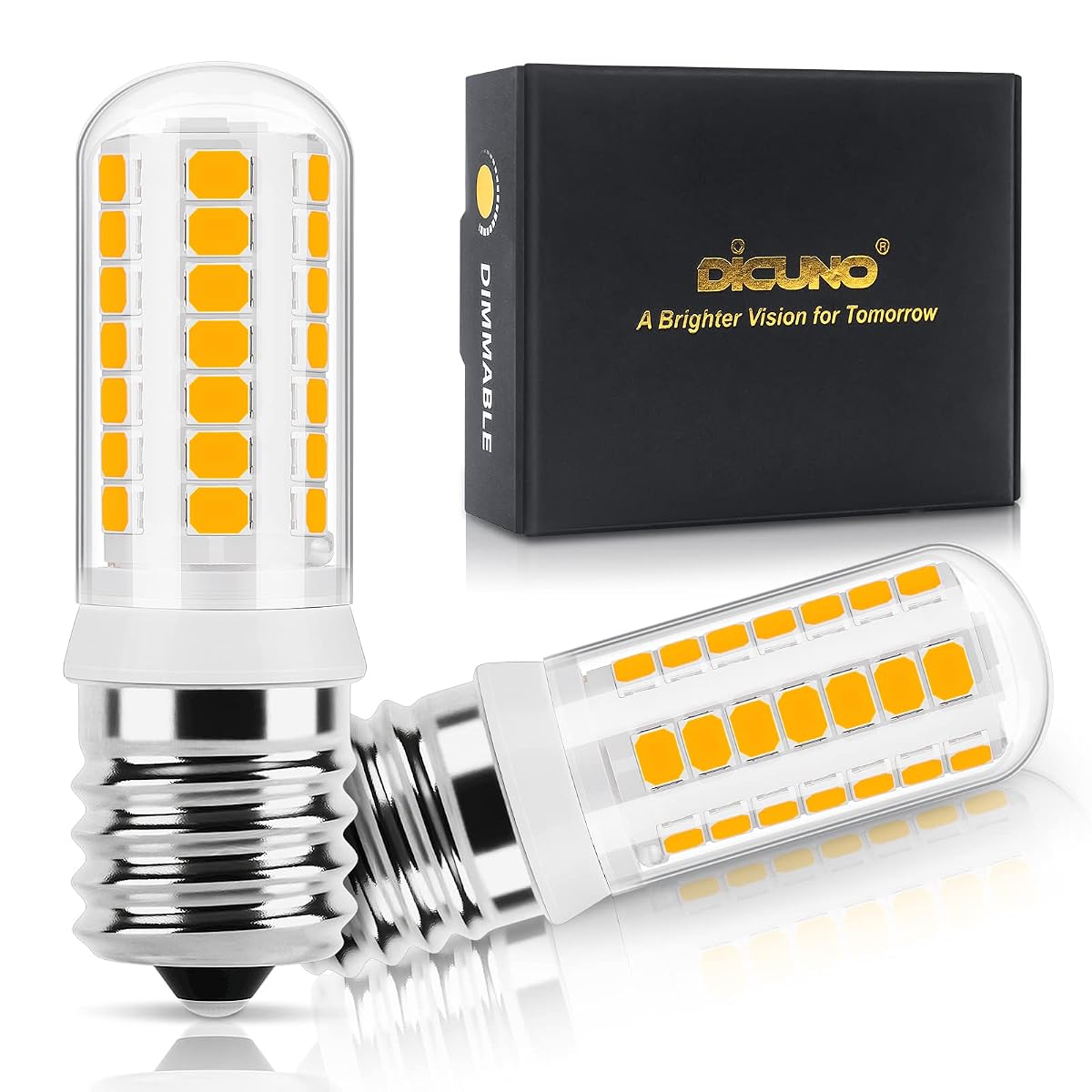 DiCUNO E17 LED Dimmable Bulbs, 3W (40W Halogen Replacement), 400LM, Warm White