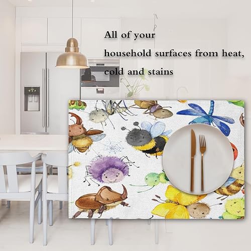 Miniatura 7 de Interesting Animal Decor Placemats Set of 4 Table Mats Washable Placemat Waterproof Place Mats for Party Home Dining Table Decor 18x12 in