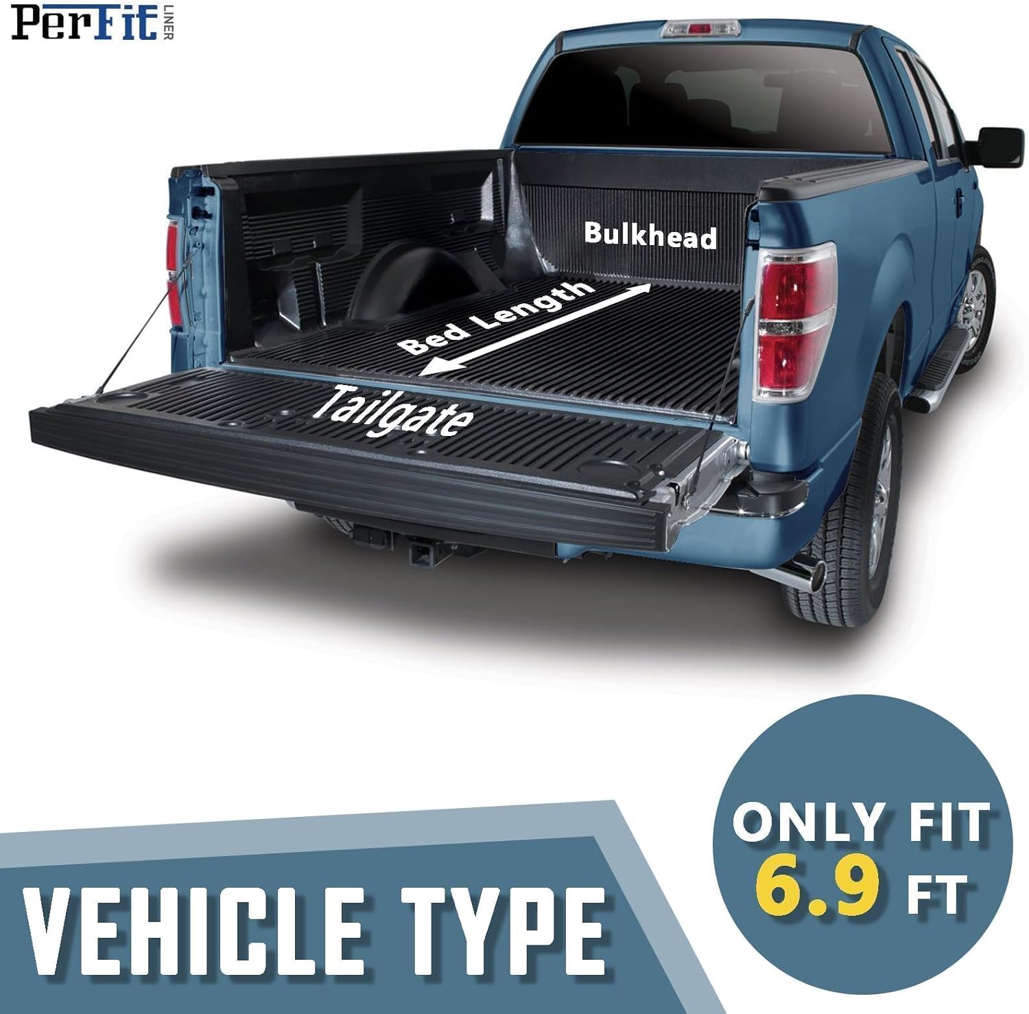 Perfit Liner Soft Quad-Fold Truck Bed Tonneau Cover Compatible with 6.9FT 2020-2026 Chevy Silverado/GMC Sierra 2500 3500 HD 6.9 FT (82") Bed