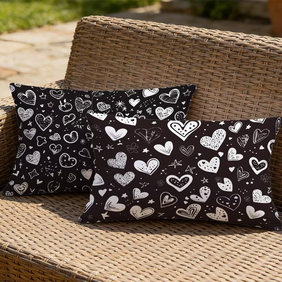 Housse de Coussin Amour Décoratif Rectangulaire Tissu de Qualité - 2