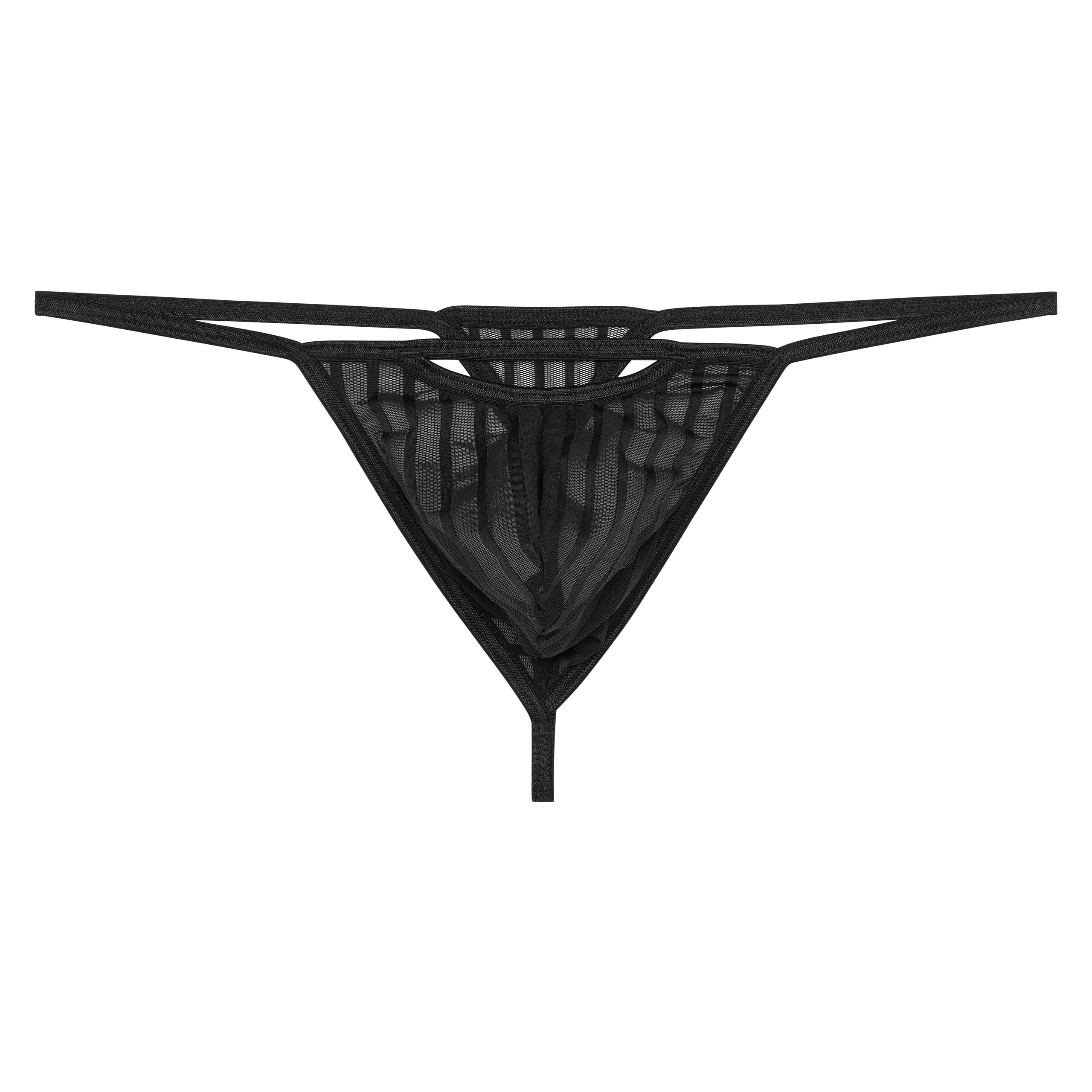 Hom Men's Black G-String Personal Allure G-String Panties (Pack Of 1), M