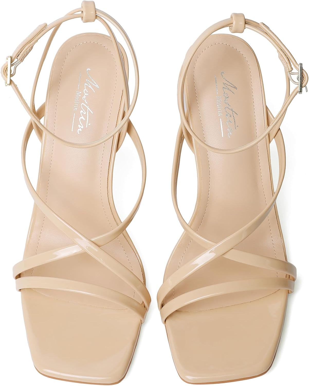 Mostrin Strappy Heels for Women Square Open Toe Lace Up Heeled Sandals Ankle Strap Sexy Stiletto High Heels for Party, Prom, Dating, Wedding - Image 7