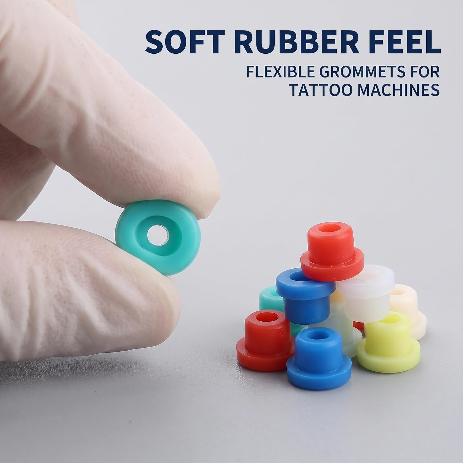 100pcs Multicolour Tattoo Machine Needle Grommet, Soft Tattoos Rubber Nipple Tattoo Supplies,Kits,Machine Parts
