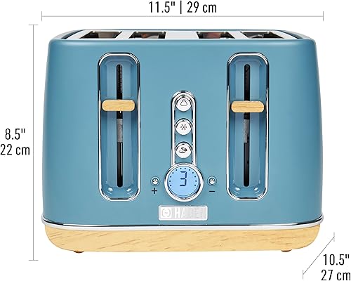 Miniatura 2 de Haden Dorchester - Tostadora retro de 4 rebanadas de ranura ancha para pan y bagel con bandeja extraíble para migas y control de tostado variable,