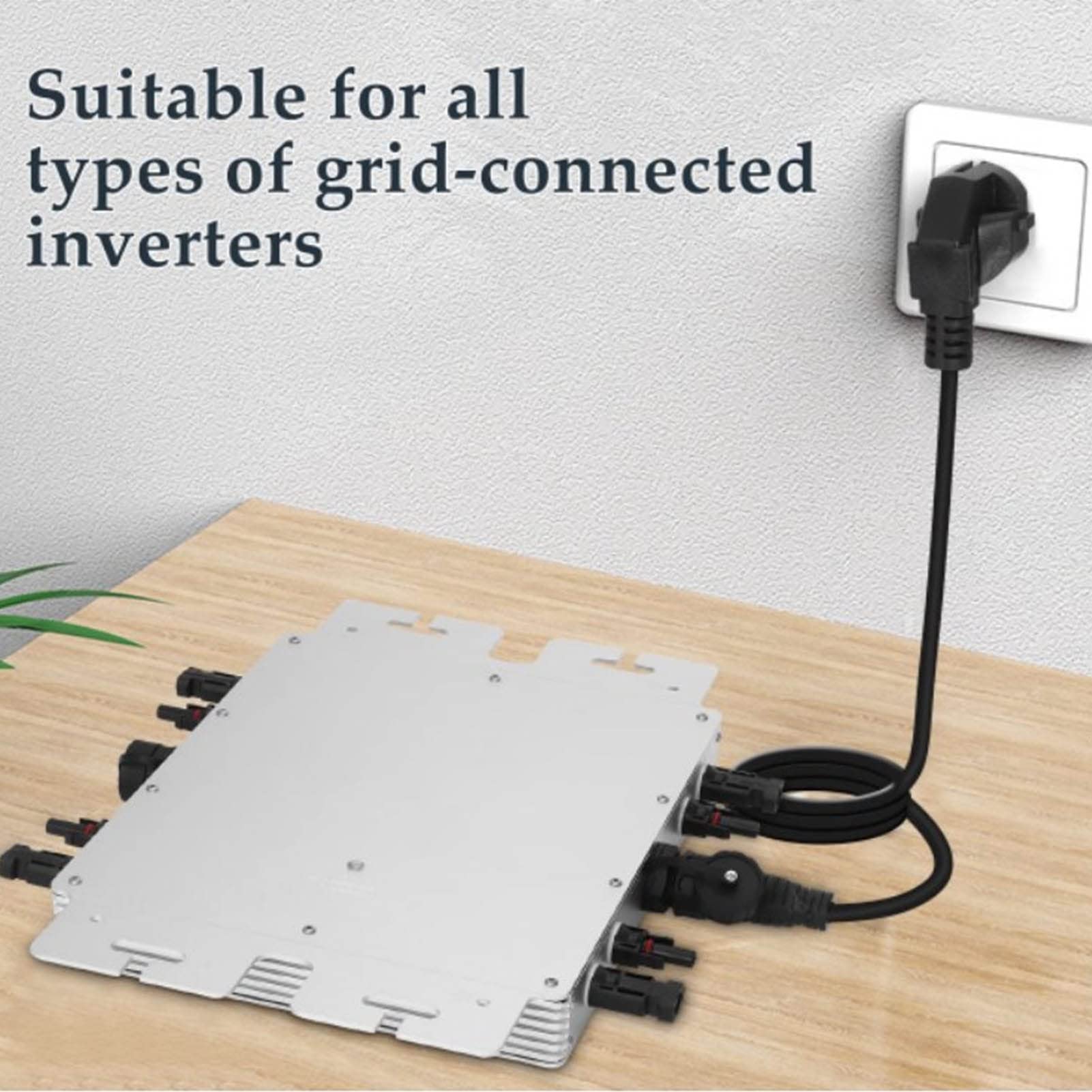 Cable Inversor Solar 80-260V Pantalla Digital LED IP65 Cable Inversor Conectado a la Red a Prueba de Agua Enchufe de la UE con Instrucciones