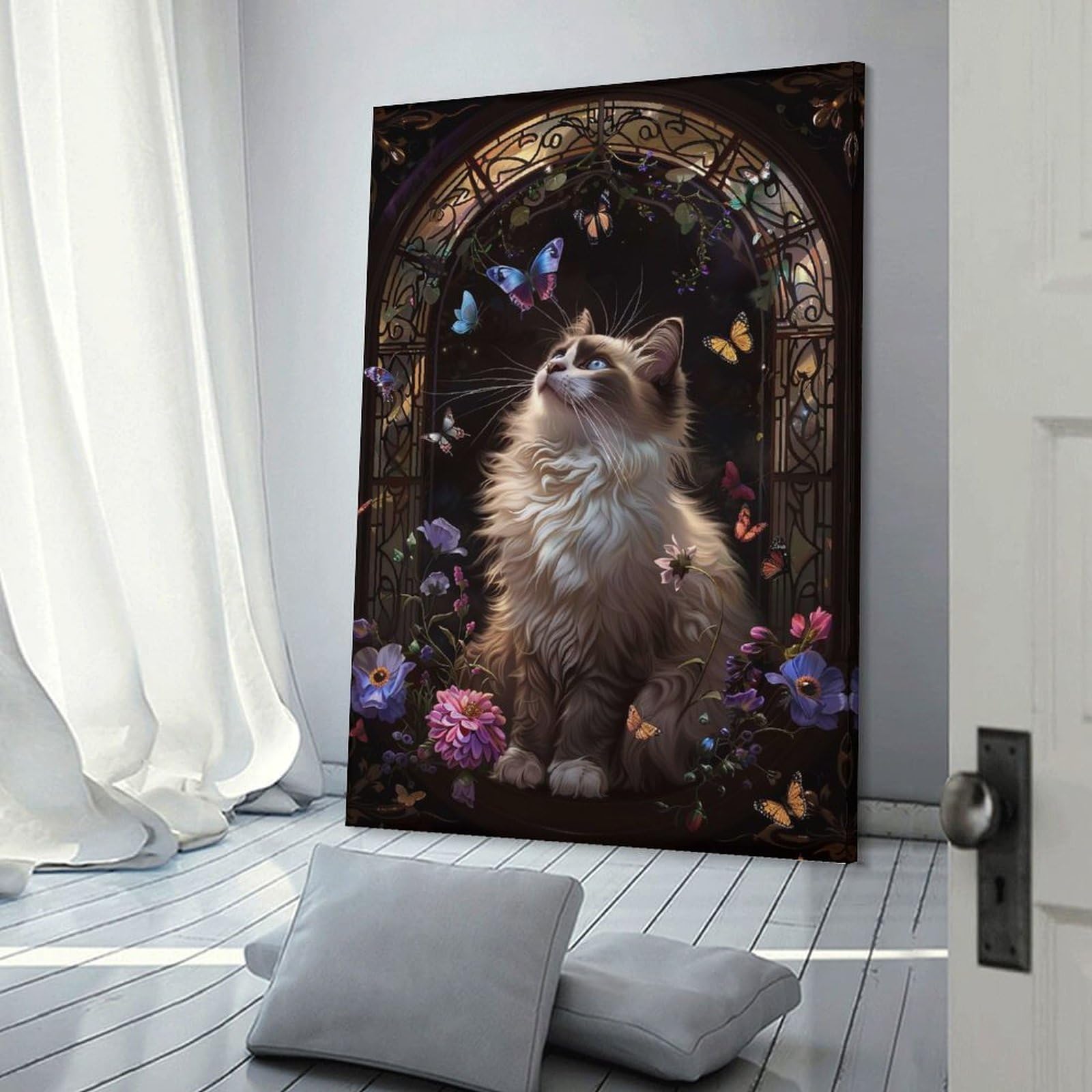 Junmoney Ragdoll Wall Art Print, 24x36inch(60x90cm), for Bedroom Decor, Cosy Corners Or Studios, Decorative Wall Art for Cosy Rooms