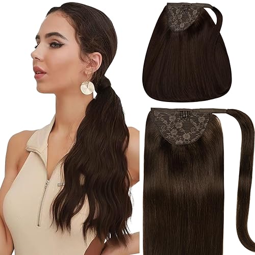 Miniatura 91 de Caliee Extensión de cabello humano Remy, color marrón oscuro, 22 pulgadas, 3.17 oz, envuelve con pasta mágica #2 Marrón oscuro,#2A marrón oscuro