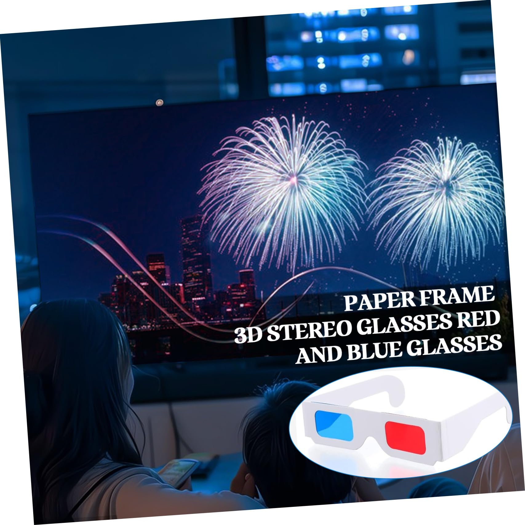 BESPORTBLE 100 Gafas de Cartón Anaglifo 3D para Películas y Vídeos, Lentes Rojo-Azul Compatibles Cine, Hogar y Regalos, y Seguros para Niños y Adultos