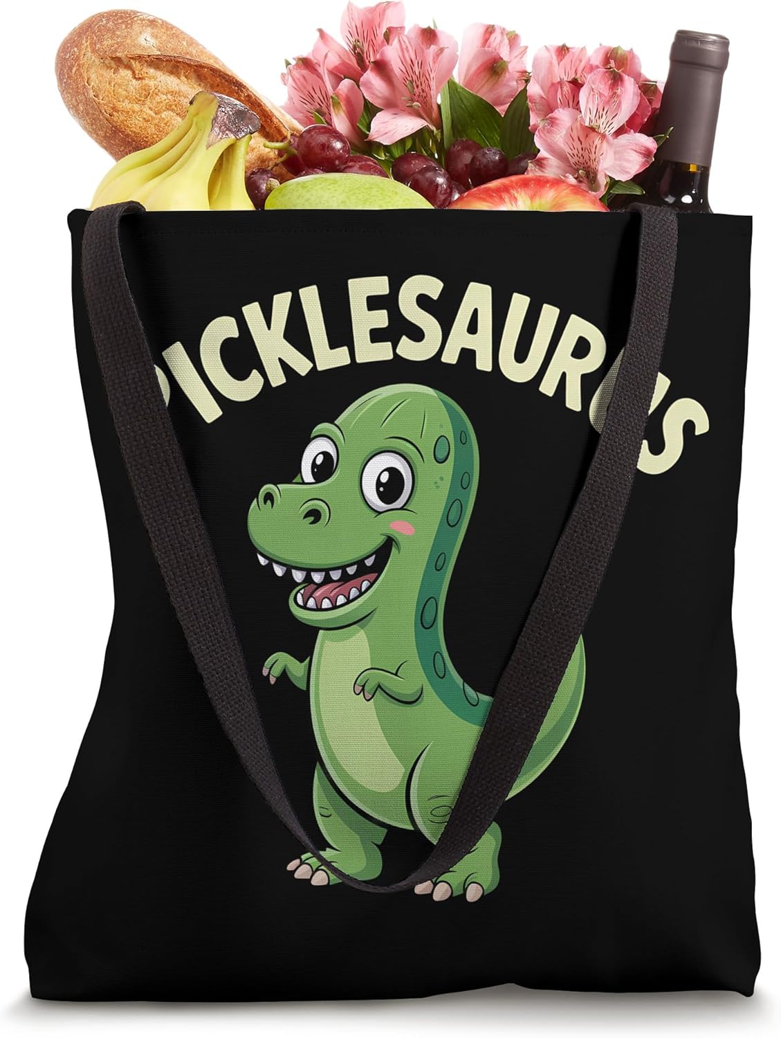 Pickle Dinosaur T-Rex Dill Cucumber Pickling Funny Pickle Tote Bag