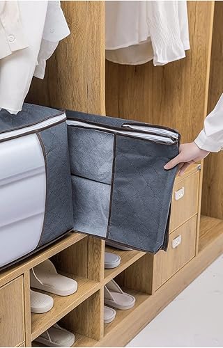 Randy Bolsa de almacenamiento de ropa de gran capacidad, asa más gruesa y tela más gruesa, adecuada para ropa, colchas, mantas, ropa de cama,