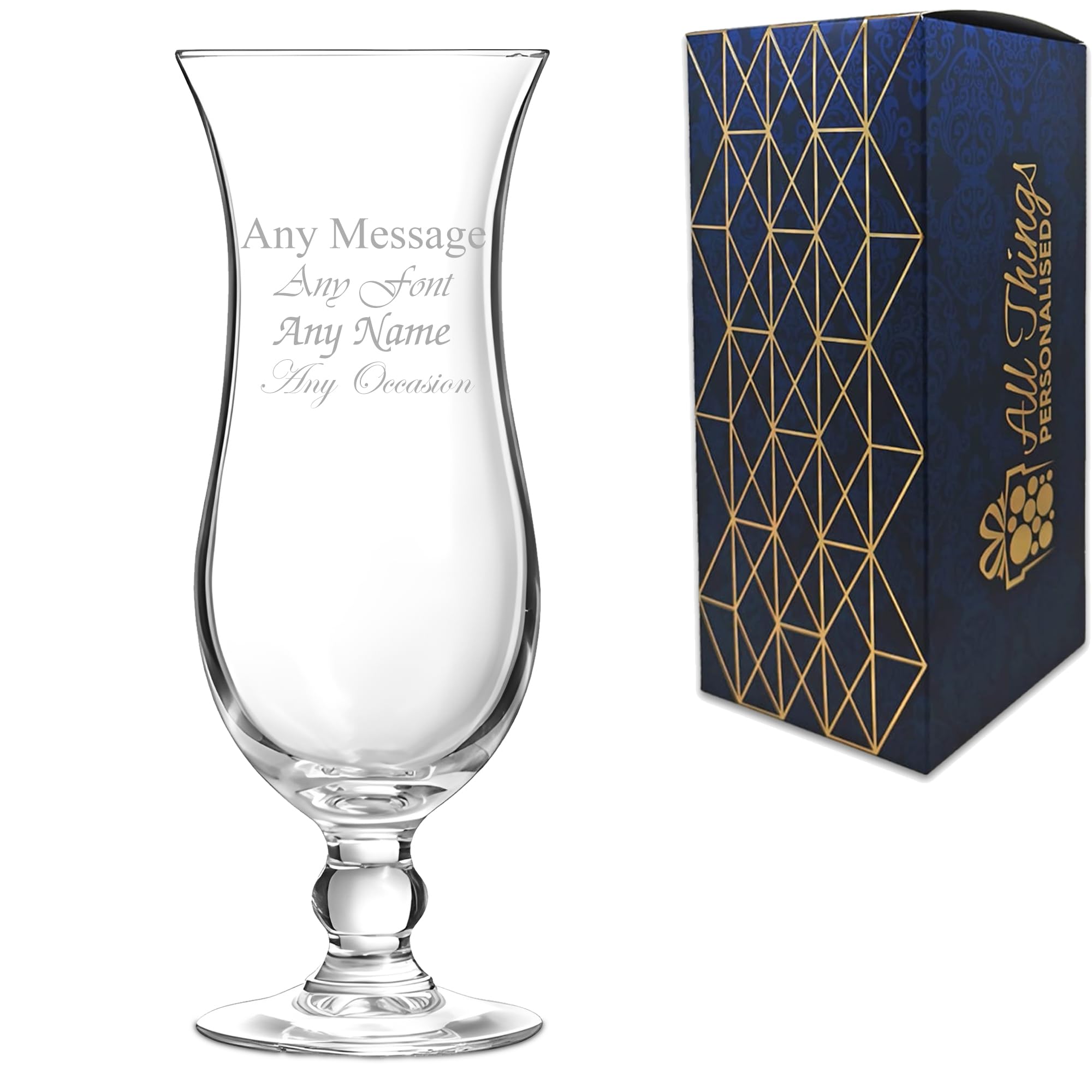 Verre à cocktail fin gravé au laser - Personnalisable avec n'importe quel nom ou message - Coffret cadeau inclus - Souvenir sur mesure pour toute occasion