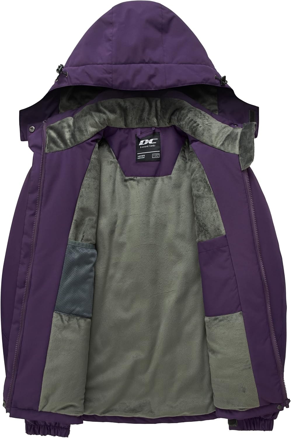 Diamond Candy Women's Winter Ski Jacket Hooded Windproof Warm Jackets Snow Waterproof Rain Coat - Image 3