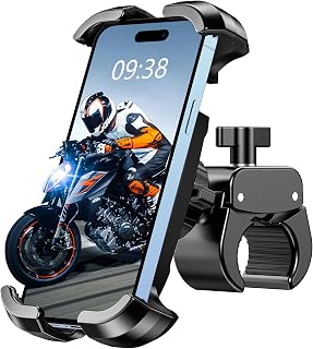 Oldowl Motorcycle Phone Mount, Bike Phone Mount with [Heavy-Duty Clamp], Bicycle Phone Holder for Motorcycle Bike Scooter Handlebar, [1s Put & Take] Cell Phone Clip Compatible with 4.7"-6.7" Phones