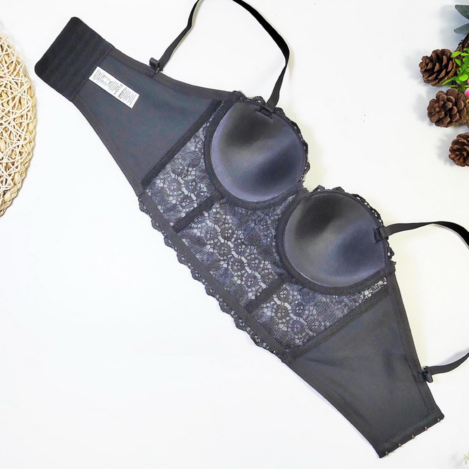 Women's Rhinestone Bustier Top Corset Sexy Club Party Crop Lace Going Out Sleeveless Top Vest Bra with Underwire - Image 4