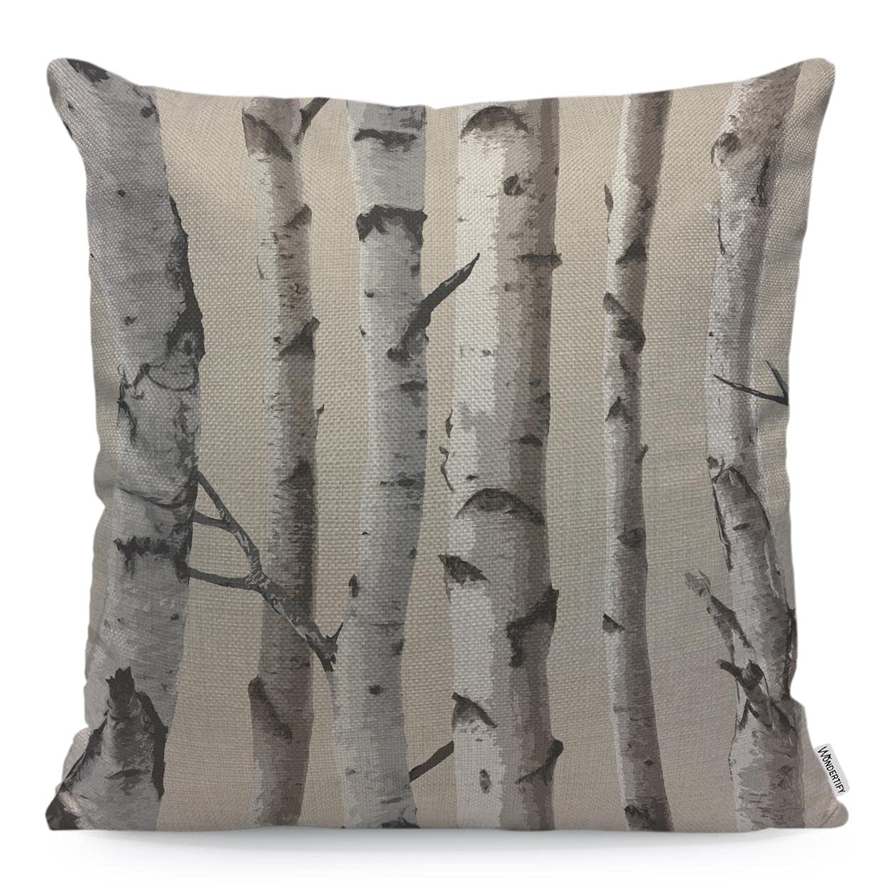 Wondertify Multi-A23 Birch Cushion Cover Tree Trunk Nature Decorative Throw Pillow Covers, Sofa Pillow Case 45X45 Cm