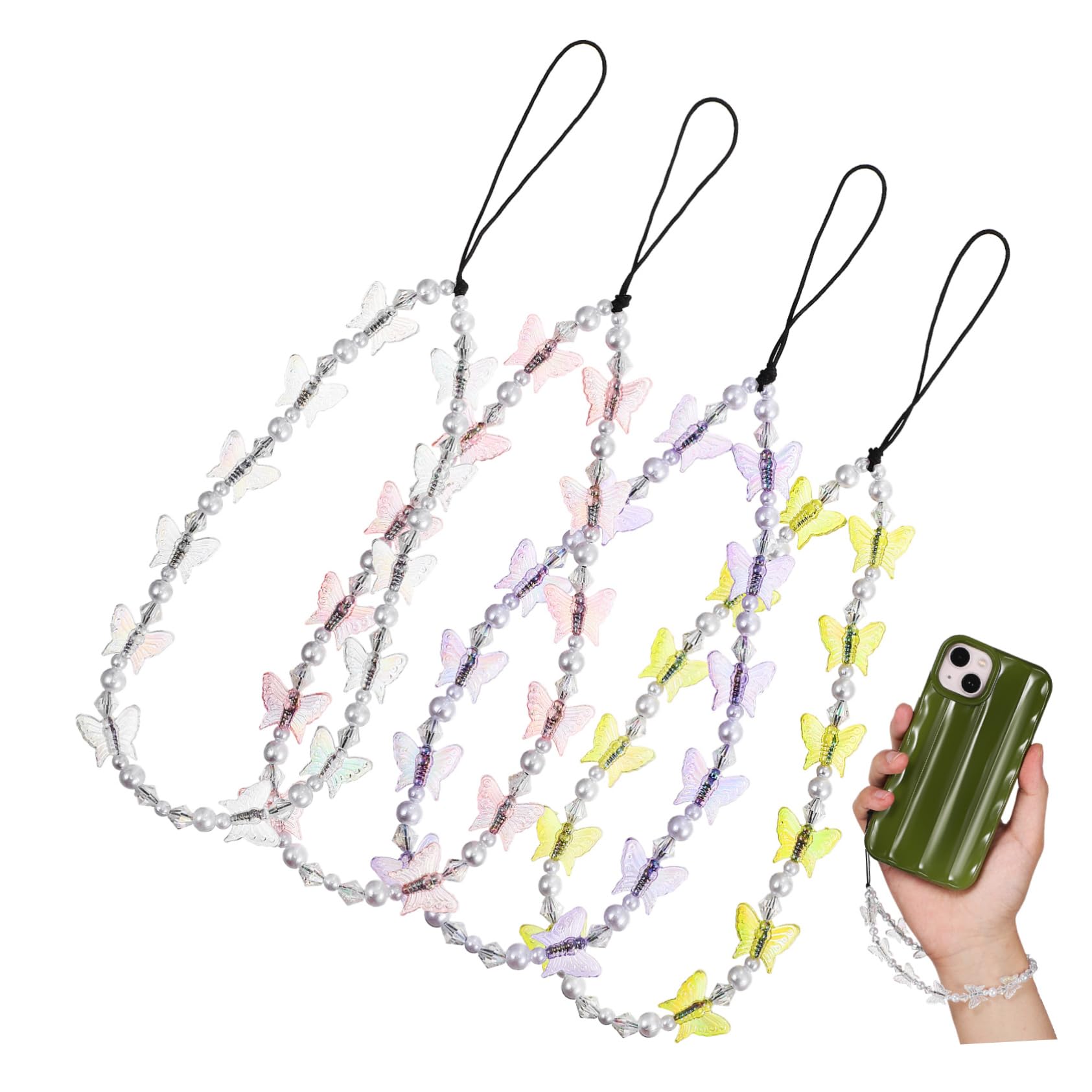 Tofficu 5 Series Cuerda Decorativa Para Teléfono Móvil Morada Amarilla Correa Y Corta Colgante Para Accesorios Y Decoración 4 Piezas X 5