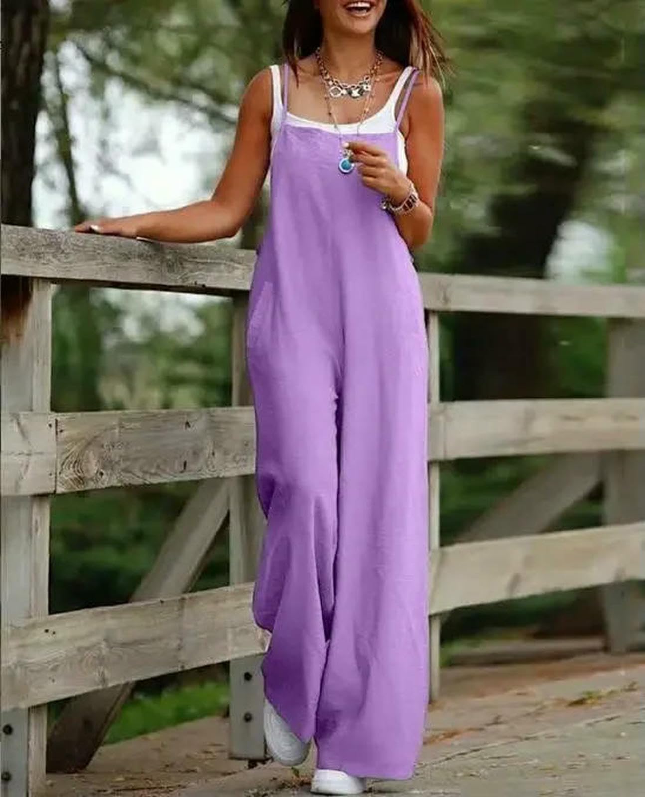 Mono De Verano Mono Informal De Moda Y Corte Holgado para Mujer, Tallas Grandes S-5Xl