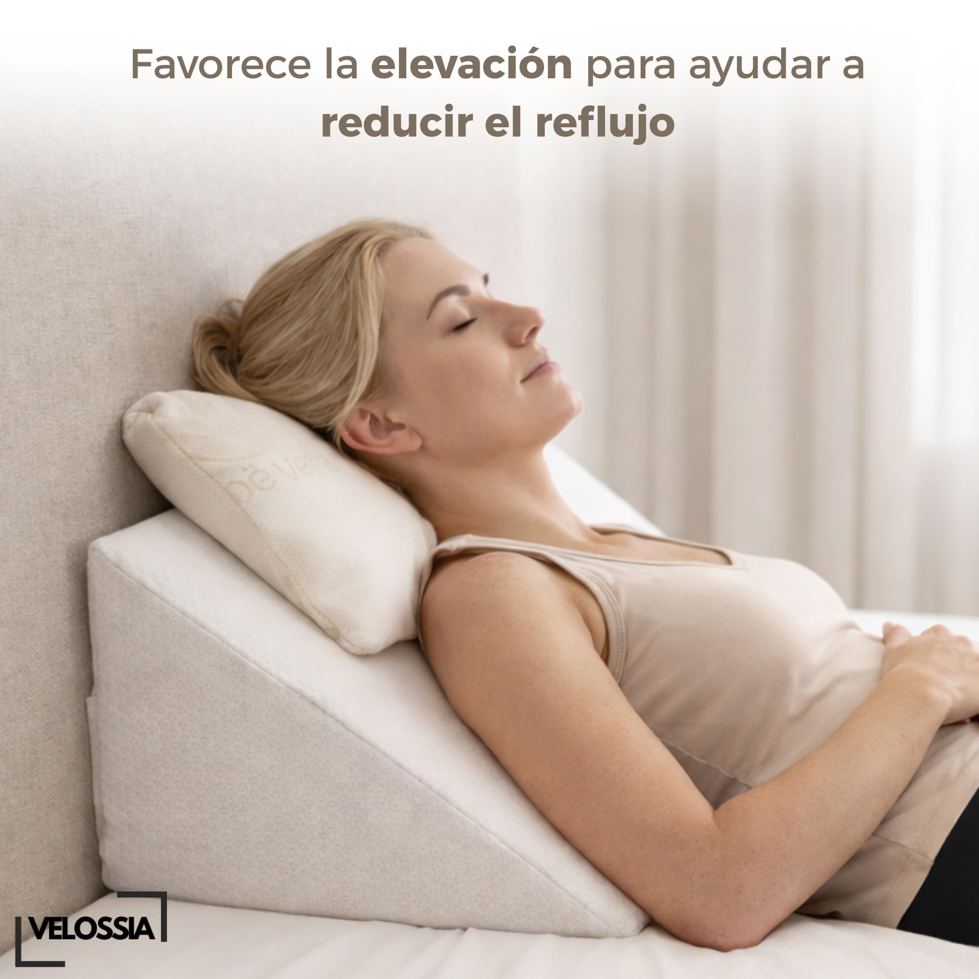 Almohada cuña antireflujo Adulto 30×40×48 cm, cojín Triangular ortopédico para Dormir Elevado, Mejorar la Postura, elevar colchón y piernas, Pillow for Sleeping, Almohadas de Lectura