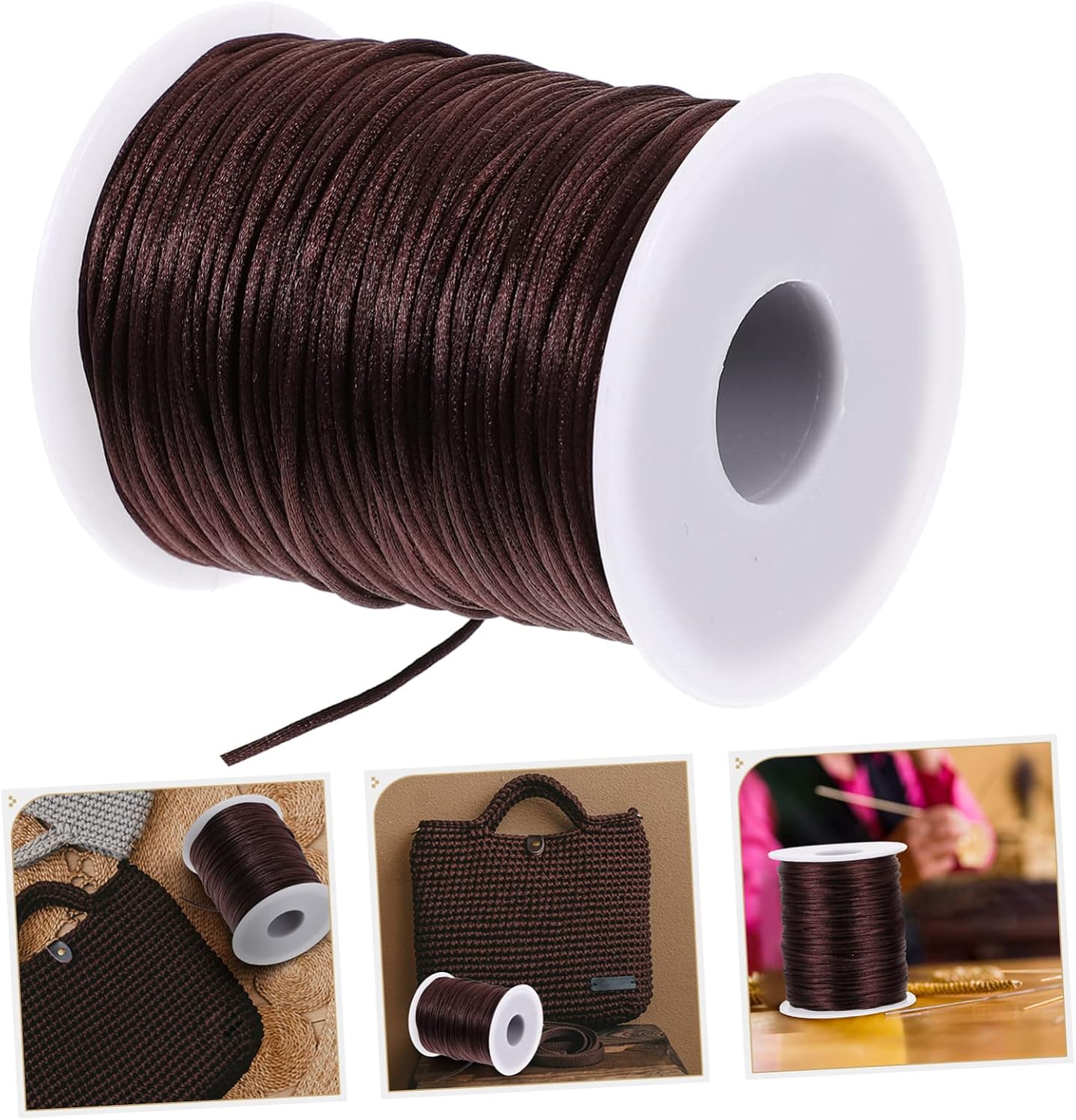 SHINEOFI 2 Rolls Crochet Thread for Crafts Per Roll Soft and Skin Friendly Knitting Thread for DIY Handcrafts Summer Accessories and Decorative Projects