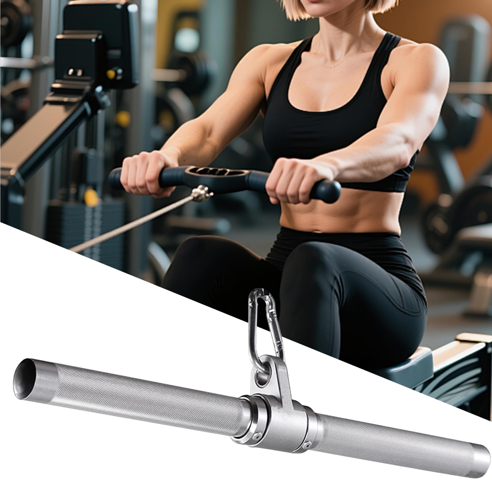 Załącznik do maszyn kablowych, akcesoria do treningu tricepsa | drążek treningowy do tricepsa sprzęt fitness dla początkujących, dorosłych, sportowców, zapracowanych profesjonalistów