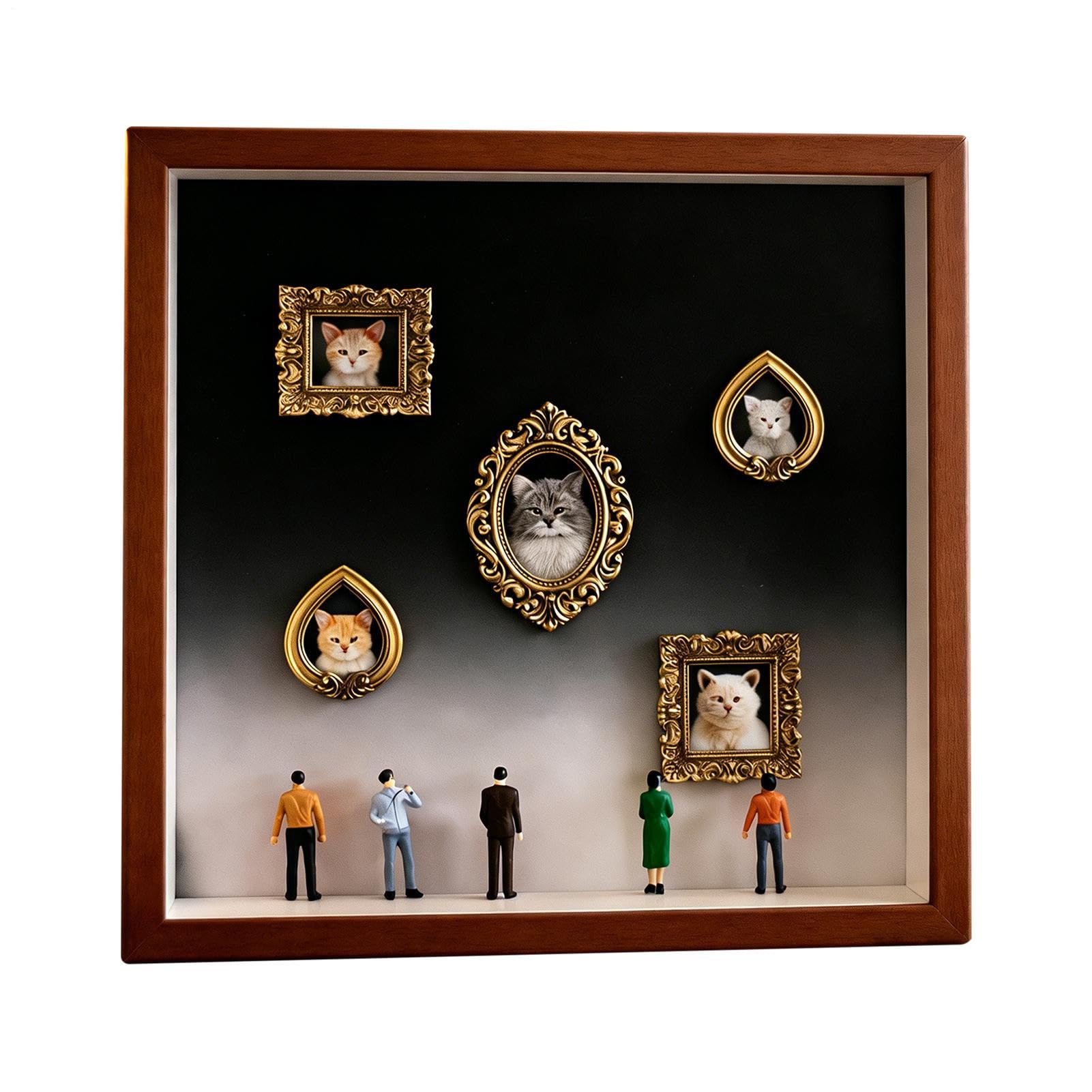 Boîte de rangement miniature pour photos en acrylique et bois pour l'organisation de chambre