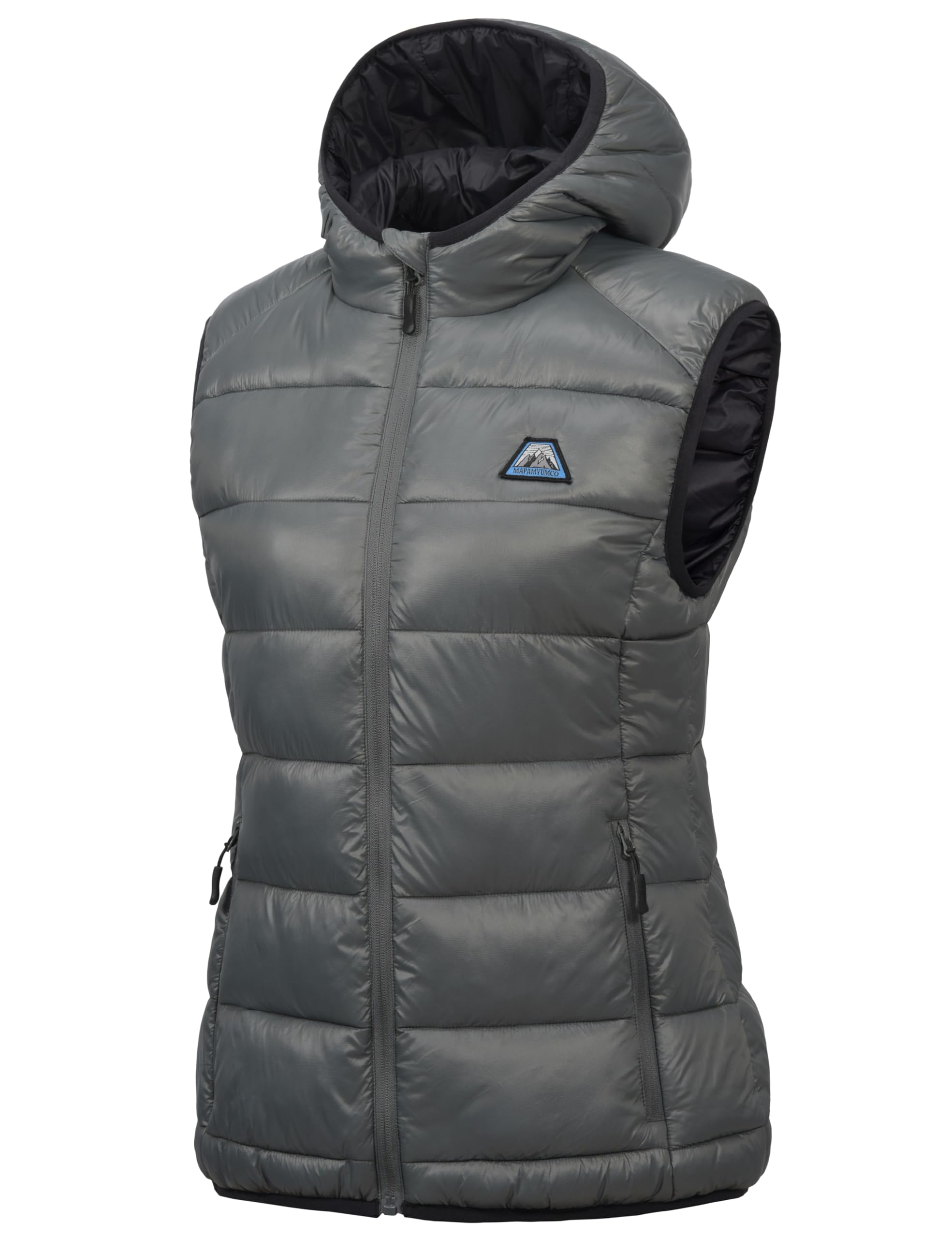 Mapamyumco Womens Quilted Puffer Vest Waterproof Lightweight Hooded Puffer Vest Full Zip Sleeveless Jacket Winter Outerwear