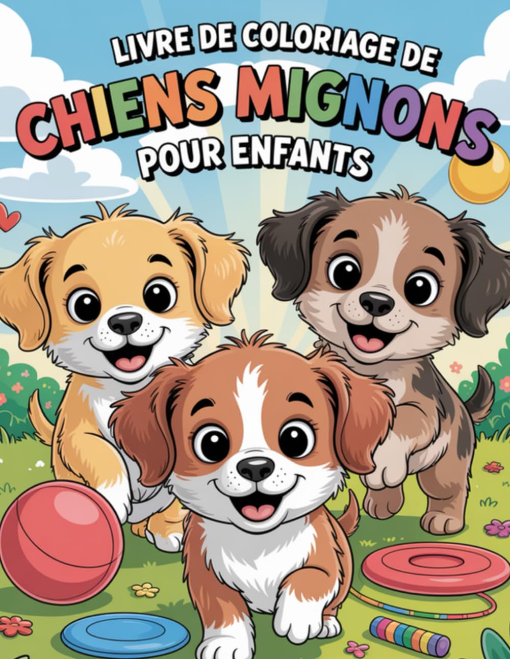 Livre De Coloriage de Chiens Mignos Pour Enfants: 70 coloriages simples et mignons de chiots pour amuser, détendre et apprendre les tout-petits et enfants d’âge préscolaire