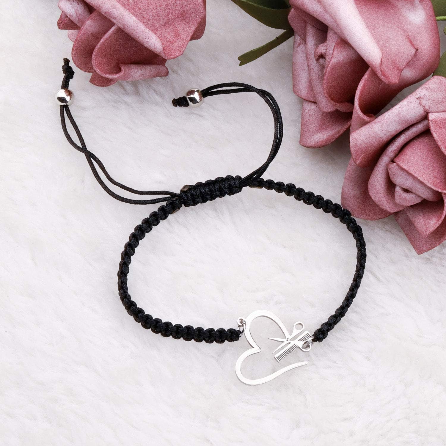 SEIRAA Hair Stylist Gift Hair Stylist Adjustable Handmade BraceletScissor and Comb Bracelet Barbers Graduation Gift