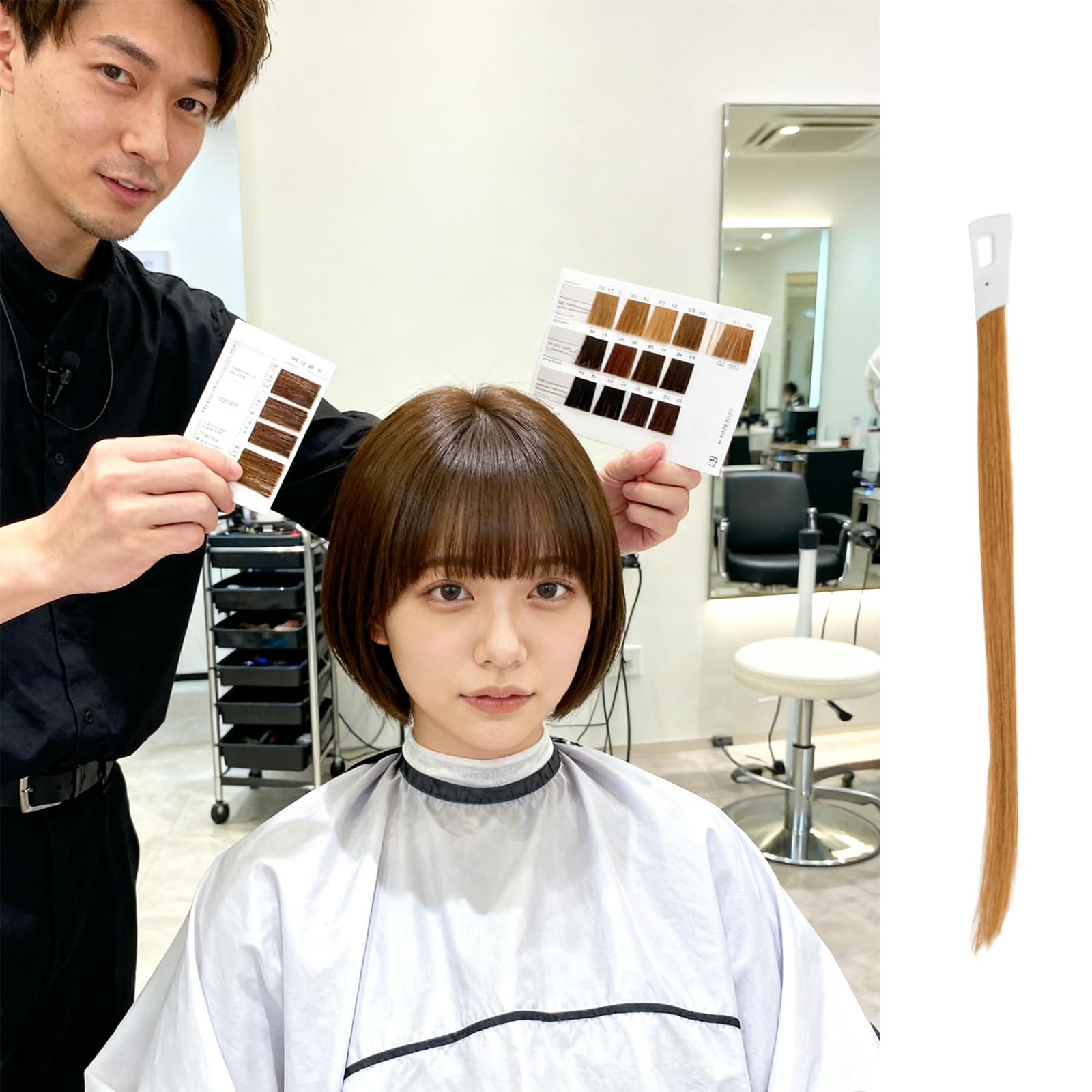 Amazon.co.jp: BUMMSEVEN 100％天然人毛 毛束 カラーテスト，3色セット