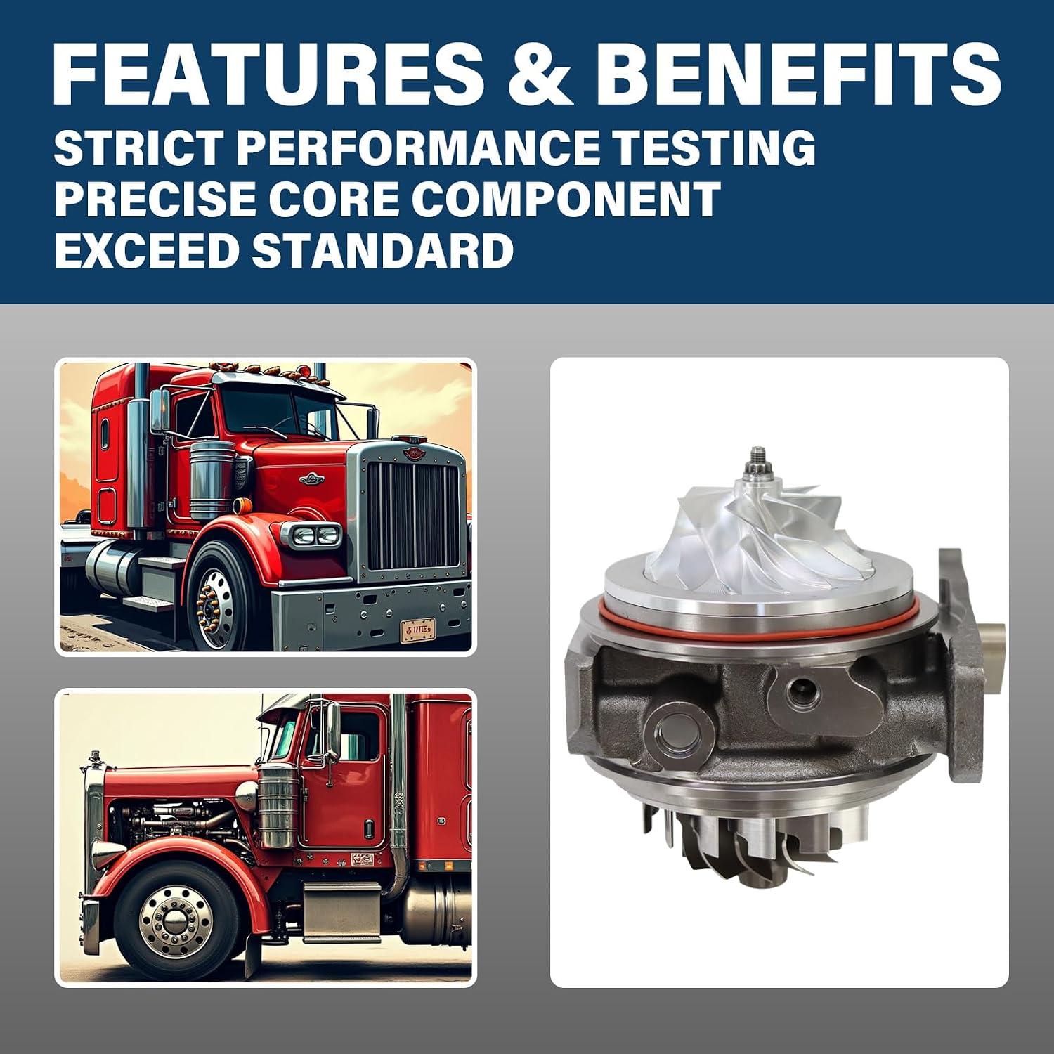 New Turbo Cartridge CHRA for HE400VG Turbocharger 5459711RX Cummins X15 5358484 5358003