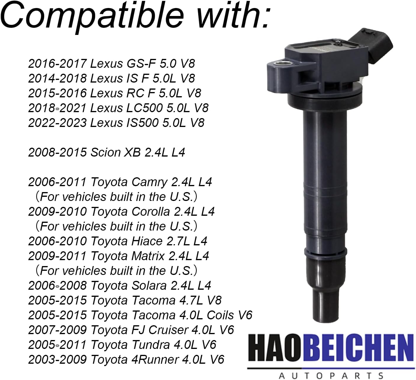UF495 Set of 6 Ignition Coil Packs and Spark Plug Fit for 4.0 V6 Toyota Tacoma FJ Cruiser Tundra 4Runner 2003 2004 2005 2006 2007 2008 2009 2010 2011 2012 2013 2014 2015 Replacement For C1426