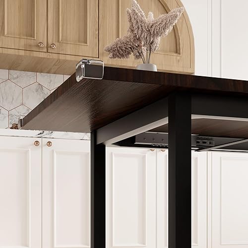 Miniatura 6 de Feonase Juego de Mesa de Comedor de 7 Piezas con 6 Taburetes, Mesa de Cocina Extensible de 63 Pulgadas para 4-8 Personas, Juego de Habitación de