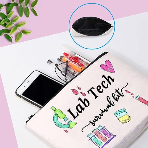Miniatura 5 de GJTIM Lab Tech Survival Kit Funny Lab Week Lab Tech Gift Laboratory Technician Laboratory Technician Zipper Pouch Makeup Bag