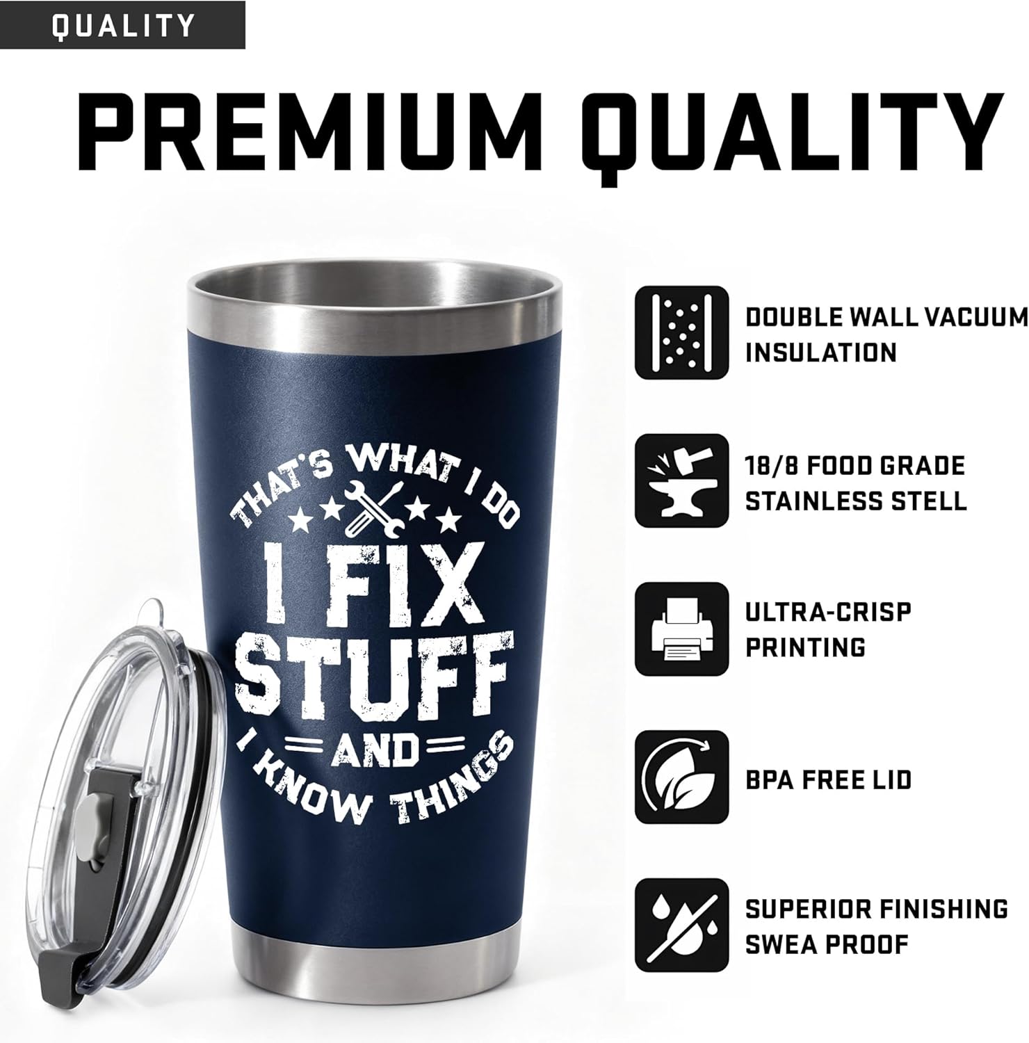 Birthday Gifts for Men, Dad, Him, Handyman, Grandpa - Dads Birthday Gift Ideas, Gifts for Dad for Birthday, Fathers Day, Christmas - Cool Mens gifts Ideas, Mens Birthday Gift Ideas - Men Tumbler 20 Oz - Image 5