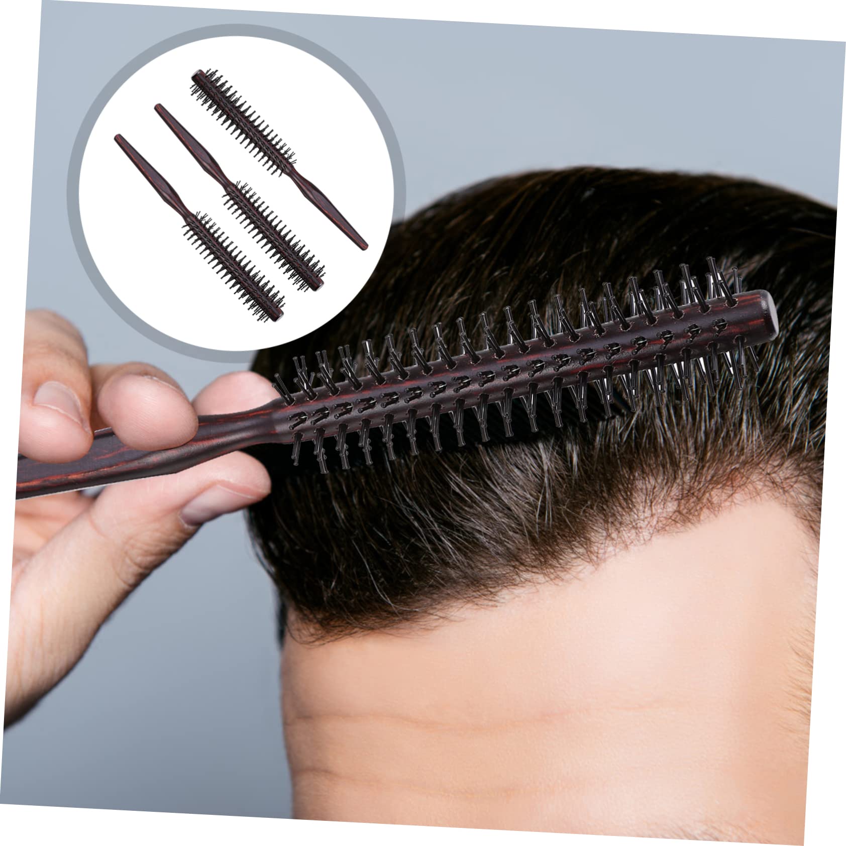 Didiseaon 2 Juegos de Peines de Peluquería de Madera Cepillos para El Pelo Rodillos Rizados Alta Elasticidad sin Tirones Cepillos Transpirables para Peinar para Mujeres 3 Piezas