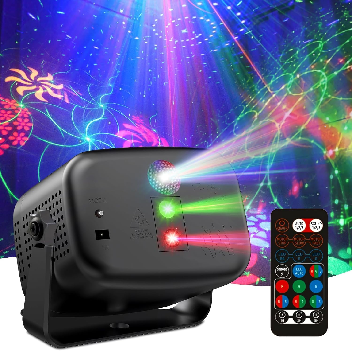 Luce da discoteca per feste Mini luce da discoteca con effetto stroboscopico con telecomando RGB con 60 effetti per club, feste per bambini, compleanni, matrimoni