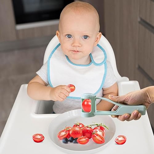 Miniatura 8 de Cortador de frutas, cortador de uva, rebanador de uva para bebés, herramienta de corte de fresa, tomate cereza de uva, ensalada de frutas y