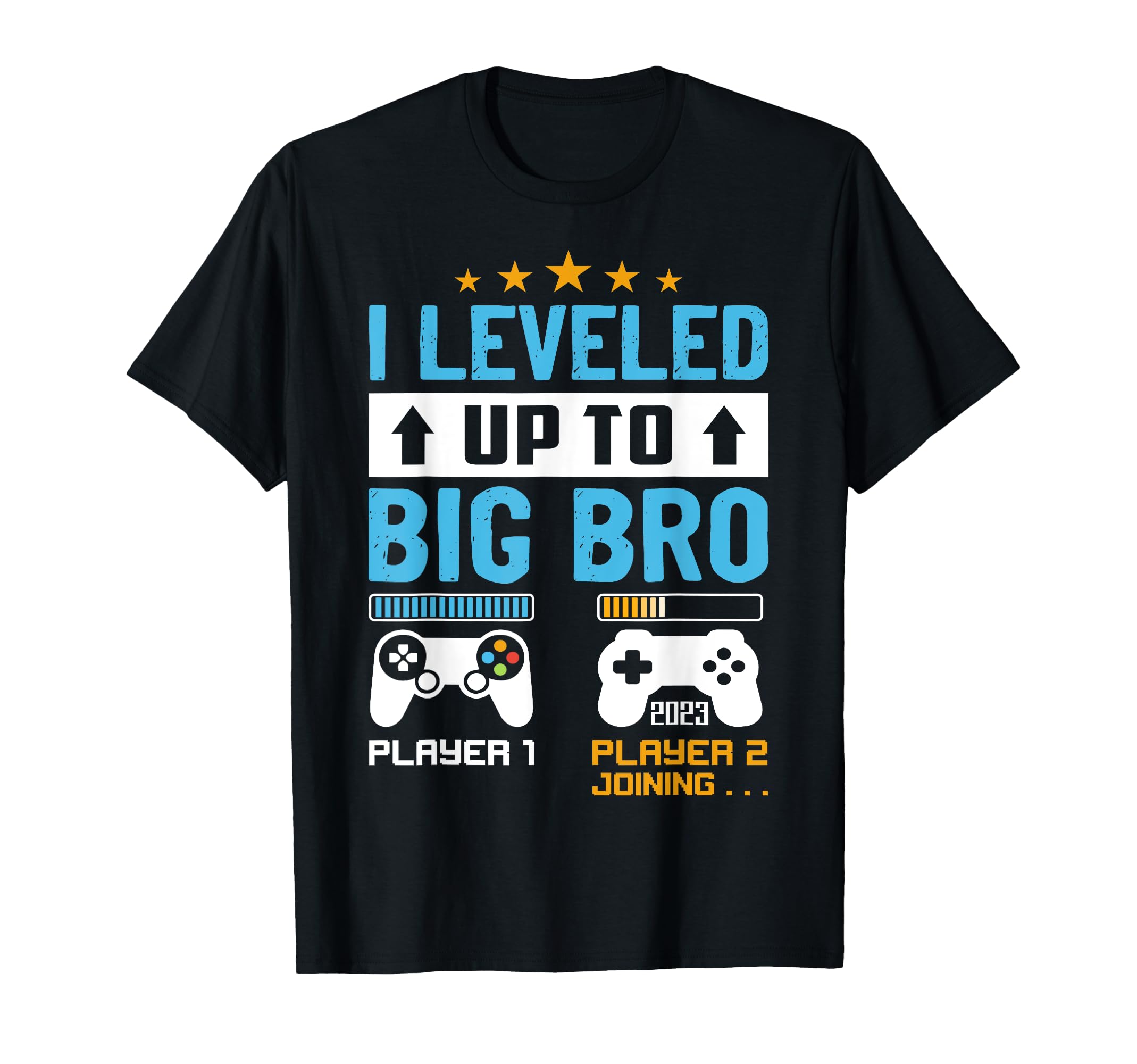 Funny Promoted To Big Brother Leveled Up To Big Bro Gamer T-Shirt