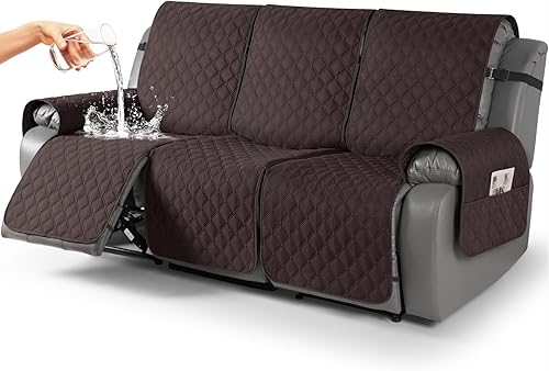 Miniatura 37 de TAOCOCO Fundas reclinables 100% impermeables, fundas de sofá reclinable con correas para las piernas, funda de sofá reclinable reversible para silla