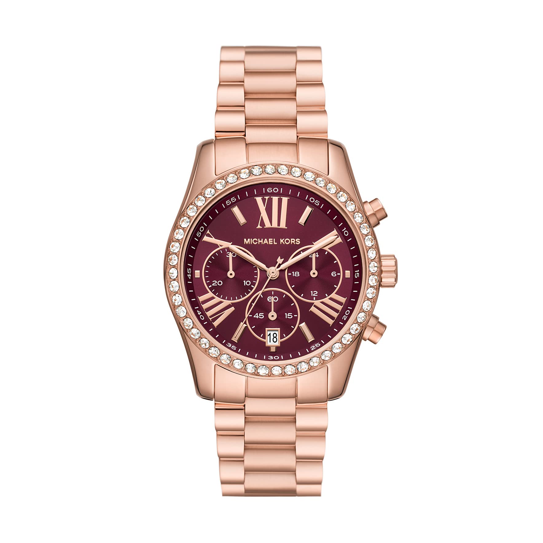 Women's Lexington Lux Quartz Watch, Rose Gold, One Size, MK7275 - Lexington Lux Chronograph Watch