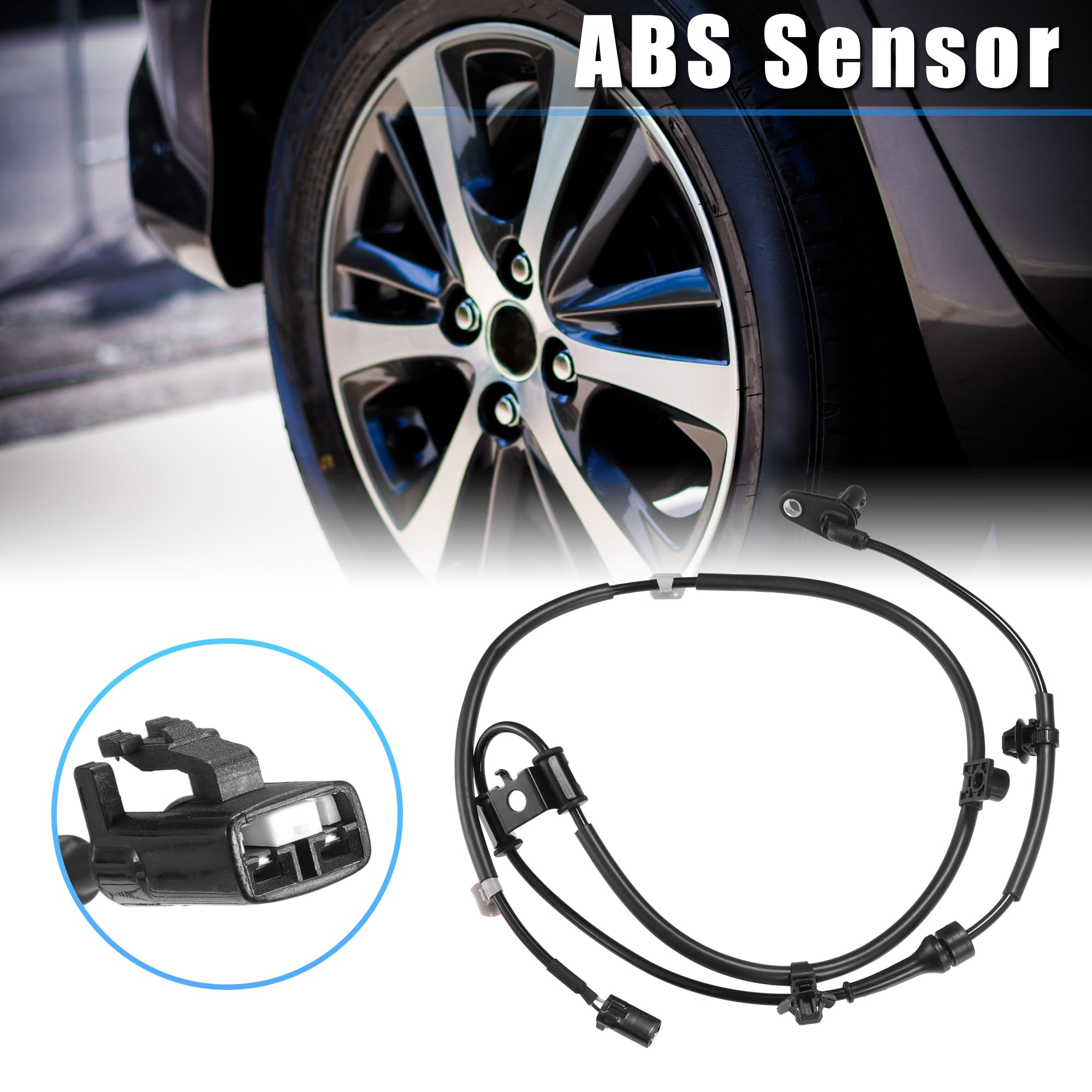 QUARKZMAN Capteur De Vitesse De Roue Abs Pour Hyundai Santa Fe 13-19 | Avant Gauche, Pour Hyundai Santa Fe Sport 2013-2018 & XL 2019, OE: 956702W000, Matériau: Plastique & Métal, Couleur: Noir
