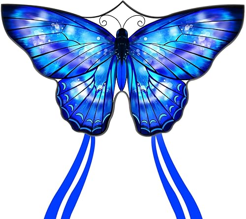 Miniatura 14 de Mint's Colorful Life Cometa de mariposa para niños y adultos, fácil de volar, cometas grandes de una sola línea con mango de cometa de cuerda de 300